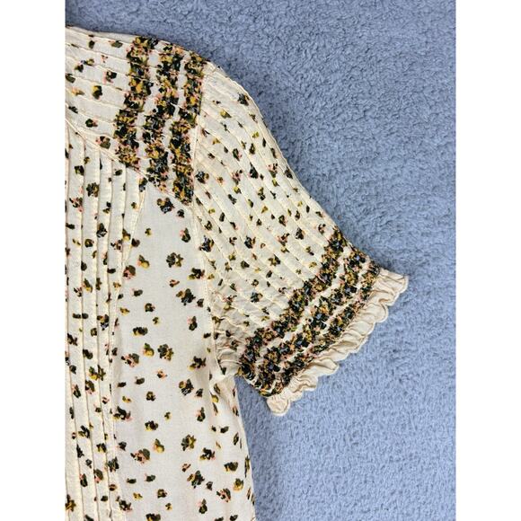 Free People Rare Feeling Dress Women’s XS Beige Floral Tiered Pleated Maxi Read - Picture 5 of 14